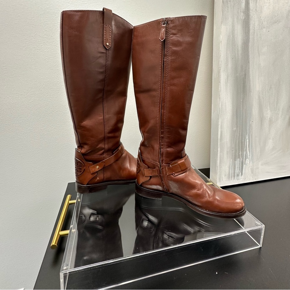 Tory Burch brown leather boots